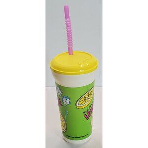 Grand Rapids Popcorn Co Plastic Lemonade Cup W/ Straw & Lid 28 ounce Fair Promo